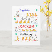 Leuke Eendjes Quacking Verjaardag, voor Vader Kaart (Gele Bloem)