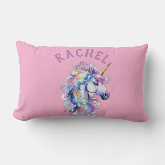 Leuke eenhoorn baby meisje kinderkamer aangepaste  kussen (Voorkant)