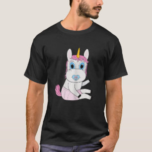 Leuke eenhoorn baby met roze haar t-shirt