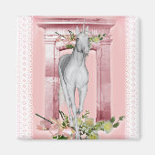 Leuke eenhoorn bloemen 1 magneet (Voorkant)