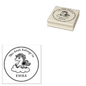 Leuke Eenhoorn Custom Name Bord Wood Art Stamp Rubberstempel (Gestempeld)