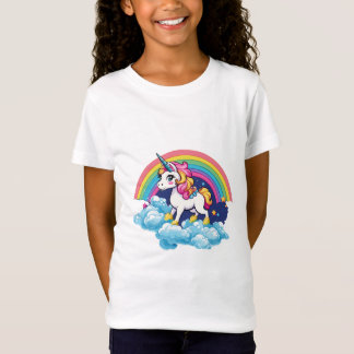 Leuke Eenhoorn - Gelukkig vliegen door regenboog T-shirt
