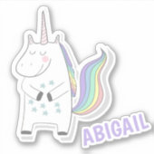 Leuke Eenhoorn - gepersonaliseerde Kinderen Sticke Sticker (Voorkant)