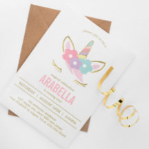 Leuke Eenhoorn Gezicht Meisjes Verjaardagsfeest