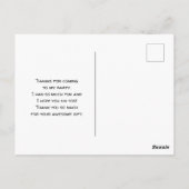 Leuke eenhoorn in hartvormige glazenDank u Briefkaart (Achterkant)