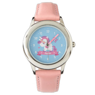 Leuke Eenhoorn met Vleugels Meisjes Gepersonalisee Horloge