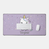 Leuke Eenhoorn Paarse Desk Mat (Keyboard & Muis)