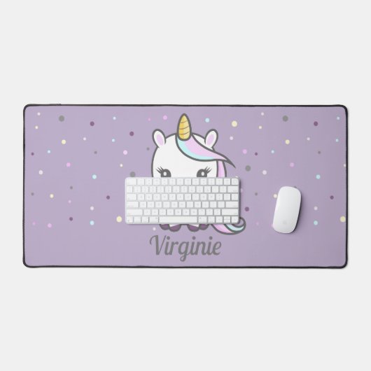 Leuke Eenhoorn Paarse Desk Mat (Keyboard & Muis)