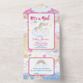 Leuke Eenhoorn Rainbow Baby shower All In One Uitnodiging (Binnen)