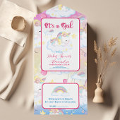 Leuke Eenhoorn Rainbow Baby shower All In One Uitnodiging