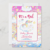 Leuke Eenhoorn Rainbow Baby shower Kaart (Voorkant)