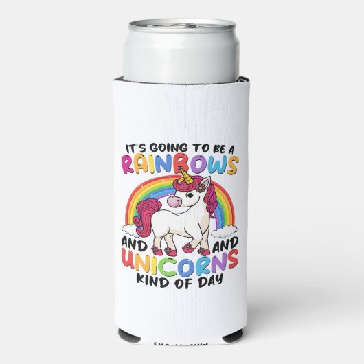 Leuke eenhoorn regenboog grappig seltzer blikjeskoeler (Seltzer Achterkant)