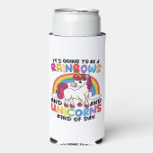 Leuke eenhoorn regenboog grappig seltzer blikjeskoeler (Seltzer Voorkant)