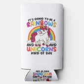 Leuke eenhoorn regenboog grappig seltzer blikjeskoeler (Achterkant)
