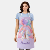 Leuke Eenhoorn Regenboog Kleurrijke Kinder Geperso Schort (Gedragen)