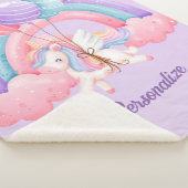 Leuke Eenhoorn Regenboog Kleurrijke Kinder Geperso Sherpa Deken (3/4)