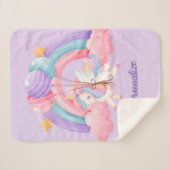 Leuke Eenhoorn Regenboog Kleurrijke Kinder Geperso Sherpa Deken (Voorkant (horizontaal))