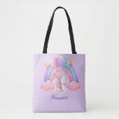 Leuke Eenhoorn Regenboog Kleurrijke Kinder Geperso Tote Bag (Voorkant)