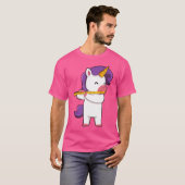 Leuke Eenhoorn Spelen Fluit T-shirt (Voorkant volledig)