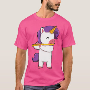 Leuke Eenhoorn Spelen Fluit T-shirt