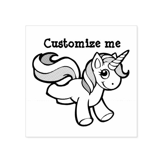 Leuke eenhoorn stempel (Afrduk)