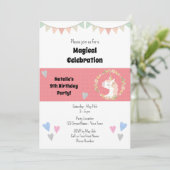 Leuke Eenhoorn Verjaardagsfeestuitnodiging Kaart (Staand voorkant)