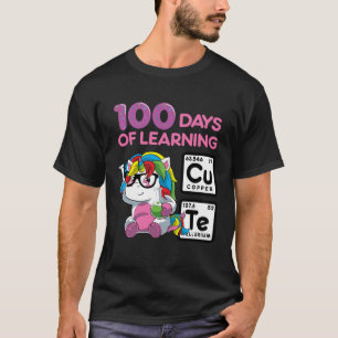 Leuke eenhoorn wetenschapper 100 schooldagen meisj t-shirt