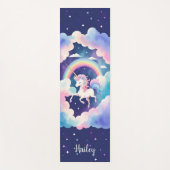 Leuke eenhoorn yoga mat met aangepaste naam (Voorkant)