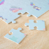 Leuke Eenhoornballon regenboog verjaardagsfeestje Legpuzzel (Zijkant)