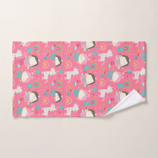 Leuke Eenhoorns Fairies Girly Patroon Bad Handdoek (Handdoek)