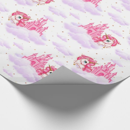 Leuke Eenhoorns Kerst Cadeaupapier (Hoek)