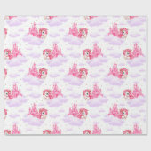 Leuke Eenhoorns Kerst Cadeaupapier (Vlak)