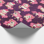 Leuke Eenhoorns Kerst Cadeaupapier (Hoek)