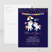 Leuke Eenhoorns Magische Regenboog & Sterren Dank  Briefkaart (Voorkant / Achterkant)