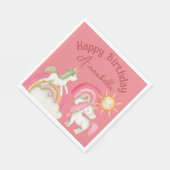 Leuke eenhoorns op roze servet (Hoek)