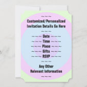 Leuke, eenvoudige "36th Birthday Party" uitnodigin Kaart (Achterkant)