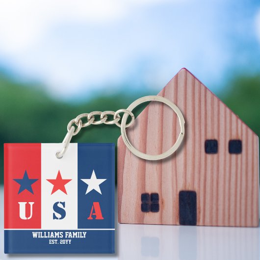 Leuke Eenvoudige Amerikaanse Vlag, Patriottische U Sleutelhanger