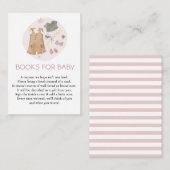 Leuke Eenvoudige Babykleding Roze Boeken voor Baby Informatiekaartje (Voorkant / Achterkant)