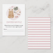 Leuke Eenvoudige Babykleding Roze Luier Raffle Informatiekaartje (Voorkant / Achterkant)