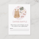 Leuke Eenvoudige Babykleding Roze Luier Raffle Informatiekaartje (Voorkant)