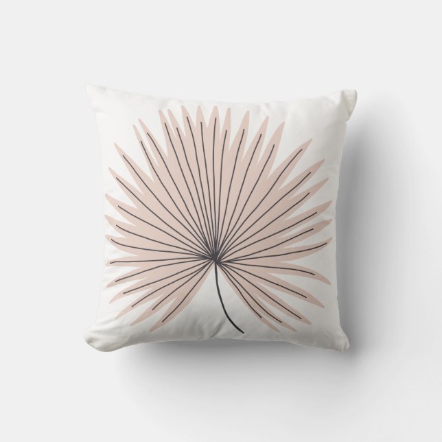 Leuke Eenvoudige Blauwe Roze Bloem Buitenkussen (Voorkant)