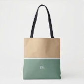 Leuke Eenvoudige Groene Monogram Initialen Tote Bag (Voorkant)