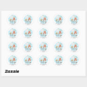 Leuke eenvoudige kleding blauw Baby shower dank u Ronde Sticker (Vel)