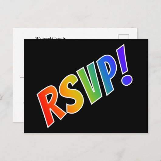 Leuke, eenvoudige, kleurrijke regenboogletters "RS Briefkaart (Voorkant / Achterkant)