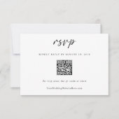 Leuke Eenvoudige Moderne Huwelijk QR Code RSVP Kaartje (Voorkant)