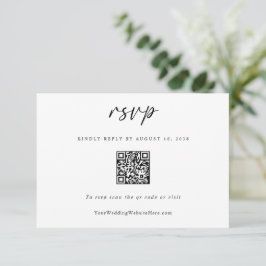 Leuke Eenvoudige Moderne Huwelijk QR Code RSVP Kaartje