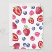 Leuke Eenvoudige Rode Blauwe Berry Sweet 1e Verjaa Kaart (Achterkant)