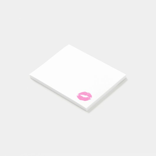 Leuke Eenvoudige Roze Kus Post-it® Notes (Schuin)