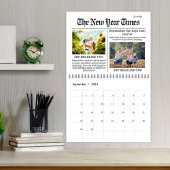 Leuke eenvoudige typografie krantenprint grillig kalender