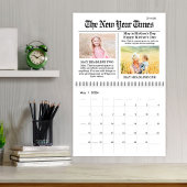 Leuke eenvoudige typografie krantenprint grillig kalender